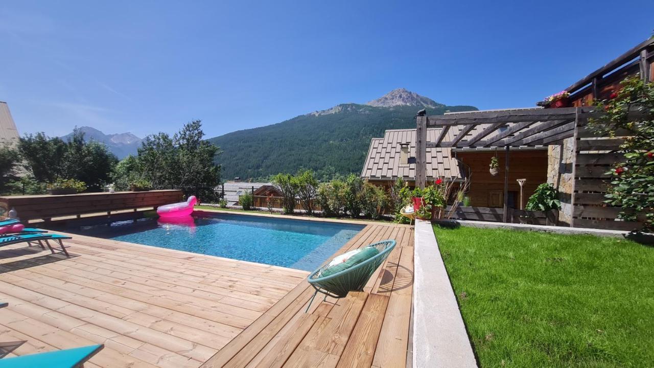 Chalet Serre Cambeou Piscine&Spa Saint-Chaffrey Dış mekan fotoğraf